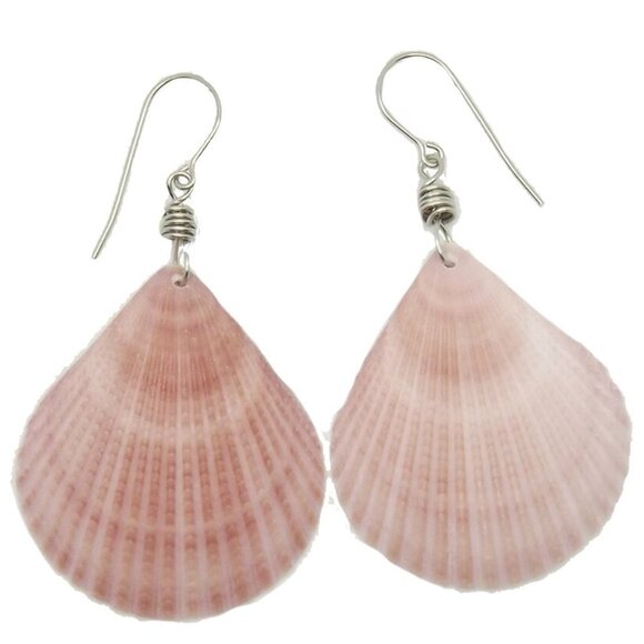 Handmade Lavender Pecten Earrings - Picture 2 of 2